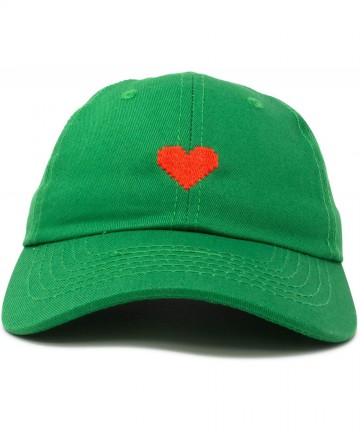 Baseball Caps Pixel Heart Hat Womens Dad Hats Cotton Caps Embroidered Valentines - Kelly Green - CP18LGT8KCI $15.82