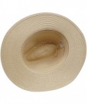 Sun Hats Womens Wide Brim Fedora Straw Hat Beach Sun Hat Panama Hat - Nature - C318QT9C9XU $18.49