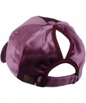 Baseball Caps Ponycap Messy High Bun Ponytail Soft Velvet Adjustable Baseball Cap Hat - Dark Rose - CO187DSK6IU $19.45