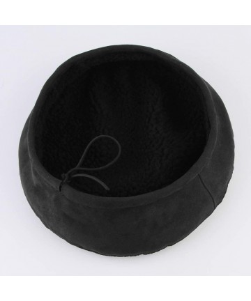 Berets Women's Winter Warm Suede Fleece Reversible French Artist Beret Classic Art Basque Beanies Hat Cap - Black - CY18IR6SH...