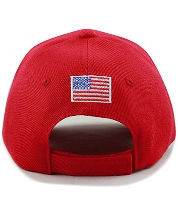 Skullies & Beanies Trump 2020 Keep America Great 3D Embroidery American Flag Baseball Cap - 019 Red - CW18XIA6LQI $19.10