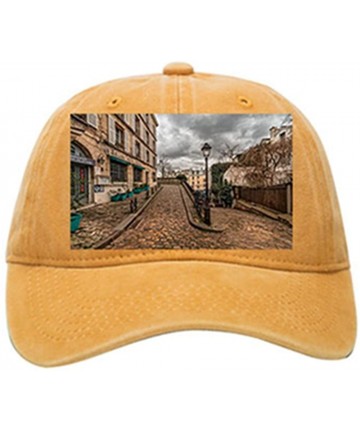 Baseball Caps Custom Retro Cowboy Hat Unisex Sun Caps Customized for Man and Woman Adjustable Back Cap - Yellow - CY18H0CQLNZ...