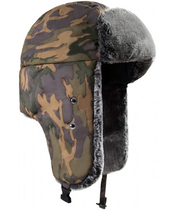 Bomber Hats Winter Trapper Hat for Men Women Ushanka Trooper Ear Flap with Windproof Mask - Camouflage-1 - CO193G2C8RX $16.76