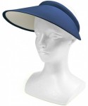Sun Hats Women's Summer Sun UV Protection Visor Wide Brim Clip on Beach Pool Golf Cap Hat - Navy - CK189X2NCO5 $17.08