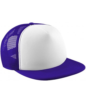 Baseball Caps Vintage Plain Snap-Back Trucker Cap - Purple/White - CS12CH0BQH3 $12.83