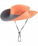 Sun Hats Women's Summer Sun UV Protection Hat Foldable Wide Brim Boonie Hats for Beach Safari Fishing - Orange - CW18T2OH9CD ...