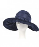 Sun Hats Women's UV Sun Protective Visor Summer Wide Brim Sun Hat Floppy Fold Beach Hat - Blue - CN12DOPKQT9 $17.43