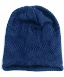 Skullies & Beanies Unisex Adult Winter Warm Slouch Beanie Long Baggy Skull Cap Stretchy Knit Hat Oversized - Navy - CA18KESR6...