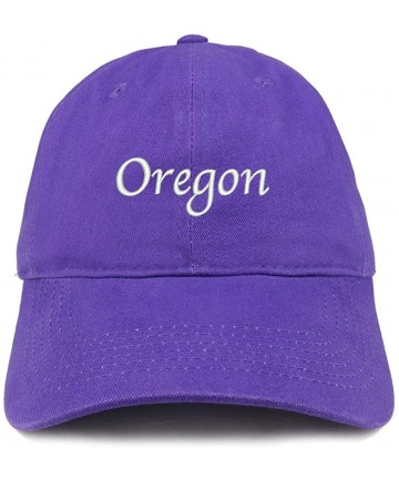 Baseball Caps Oregon Embroidered 100% Cotton Adjustable Cap Dad Hat - Purple - C218SNAUU3I $25.46
