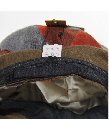 Berets Women's Scottish Plaid Wool Peaked Cap Beret - Orange Red - C51293F4PS7 $35.13