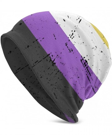 Skullies & Beanies Unisex Fashion Flag Beanie Baggy Hat Slouchy Skull Beanie for Men Women - Non Binary Pride Flag - CB193G5G...