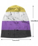 Skullies & Beanies Unisex Fashion Flag Beanie Baggy Hat Slouchy Skull Beanie for Men Women - Non Binary Pride Flag - CB193G5G...