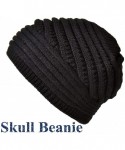 Skullies & Beanies Womens Slouchy Beanie-Trendy Chunky Cable Knit Beanie-Oversized Winter Hats for Women - Skull Beanie-black...