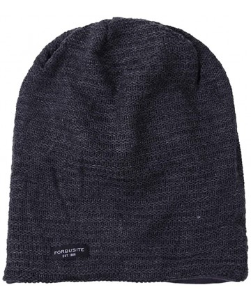 Skullies & Beanies Mens Slouchy Knit Beanie Summer Winter Skullcap Hats B306 - Charcoal Grey - C812M6UI02X $19.38