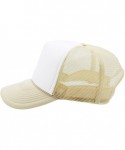 Baseball Caps Premium Trucker Cap Modern Summer Urban Style Cap - Adjustable Snapback - Unisex Design - Mesh Back - White/Bei...