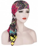 Skullies & Beanies Muslim Long Tail Cap Unisex Deluxe Boho Floral Printed Headwraps Pirate Cap 360 Waves Indian Hat - Yellow ...