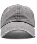 Baseball Caps Ponytail Unconstructed Washed Dad Hat Messy High Bun Ponycaps Plain Baseball Cap - Mesh Distressed Grey - CH18S...