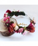 Headbands Boho Flower Headband Hair Wreath Floral Garland Crown Halo Headpiece with Ribbon Wedding Festival Party - 1 - CJ185...