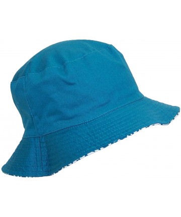 Bucket Hats Reversible Summer Floppy Bucket Hat W/Hawaiian Designs (One Size) - Teal - C211VA3GW95 $16.96