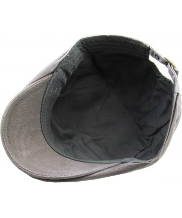 Newsboy Caps Classic Solid Cotton Denim Newsboy Ivy Gatsby Cabbie Ascot Hat Cap Adjustable - (226) Gray - CE18WLEYEHO $12.89