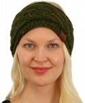 Cold Weather Headbands BEANIE Winter Warm Fuzzy Fleece Lined Thick Knit Headband Headwrap Hat Cap Olive - CM1888NWC3L $15.79