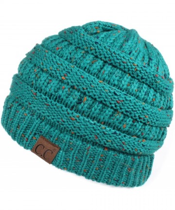 Skullies & Beanies Exclusives Unisex Ribbed Confetti Knit Beanie (HAT-33) - Sea Green - CU189KTE96W $18.50