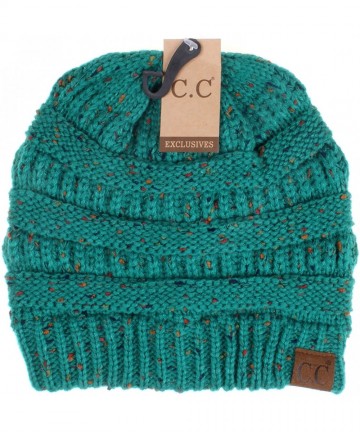 Skullies & Beanies Exclusives Unisex Ribbed Confetti Knit Beanie (HAT-33) - Sea Green - CU189KTE96W $18.50