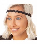 Headbands Women's Adjustable NO Slip Wave Bling Glitter Headband - Black & Red Wave 2pk - CE11MPODWQ5 $18.14