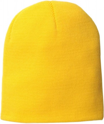 Skullies & Beanies Women/Men Basic Solid Color Warm Knit Ski Snowboarding Beanie Hat - A-yellow - CF110FPZ1DX $22.15