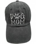 Baseball Caps Denim Fabric Adjustable Dog Mom Hat Fashion Distressed Baseball Cap for Women - Embroidered Ponytail Gray - CH1...