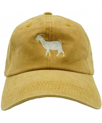 Baseball Caps Goat Dad Hat - Gold Pigment Dye - C9189IN6IAG $29.65