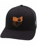Baseball Caps Ohio 'The Buckeye' Leather Patch Hat Curved Trucker - Brown/Khaki - CC18IGQ26EM $37.95