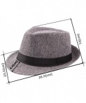 Fedoras Classic Jazz Hat Men's Breathable Linen-Fedora Hat & Stylish Hat Band Casual Jazz Cap (10 Color) - Gray - CO18X6A0LHU...
