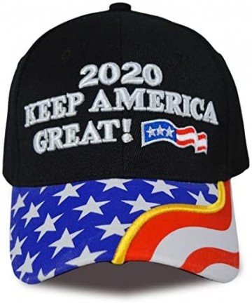 Baseball Caps Make America Great Again Donald Trump USA Cap Adjustable Baseball Hat - Black 4 - CX198N4EIQT $18.47