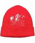 Skullies & Beanies Black ACDC Let There Be Rock Soft Adult Adult Hedging Cap (Thin) - Red - CH192R55QOH $13.38