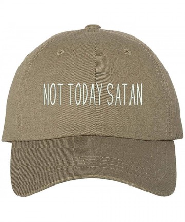 Baseball Caps Not Today Satan Dad Hat - Khaki - CV18RC0O2MR $23.49