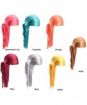 Skullies & Beanies Unisex Silk Durag Headwraps Sweat Wicking Beanie Turbans Extra Long Tail Wide Straps African Headwear - Ye...