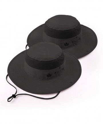 Sun Hats Sun Hat 2-Pack - Fishing Boonie Hat for Safari and Summer - Black - CC18SOKAS7Z $38.47