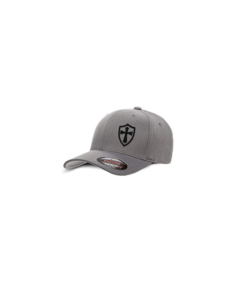 Baseball Caps Crusader Knights Templar Cross Baseball Hat - Grey / Black - CH12LG3S7I3 $31.07
