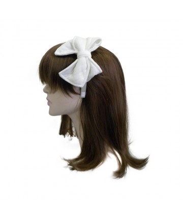Headbands Off White Headband with Quilted Bow Girls Hair Band (DaCee Designs) - Off White - CB11V7AJKUT $14.84