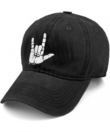 Baseball Caps ASL American Sign Language I Love You New Men and Women Adult Comfort Adjustable Denim Hat Truck Baseball Cap -...