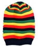 Skullies & Beanies Hand Crochet Knit Slouchy Dread Rasta Reggae Hat with Stripes for Women Men - C518K6GYKW4 $13.82