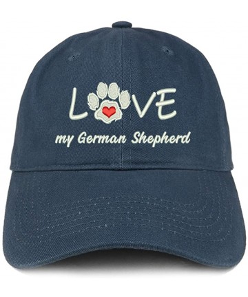 Baseball Caps I Love My German Shepherd Embroidered Soft Crown 100% Brushed Cotton Cap - Navy - CD18TC7YGDW $24.12