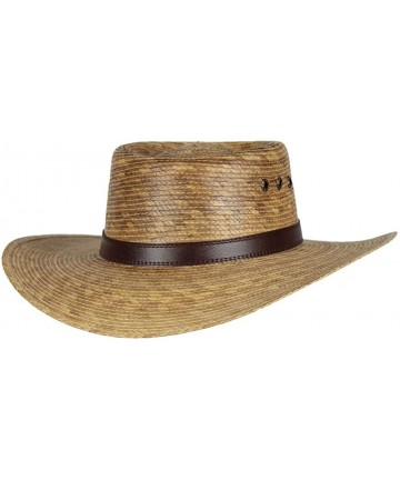 Sun Hats Mexican Gambler Palm Leaf Straw Vented Sun Hat- Alamo Sombrero Cowboy - C818OEIT6MX $42.14