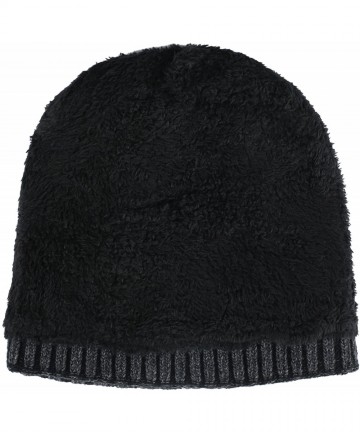 Skullies & Beanies Wool Cuffed Beanie Hat Warm Winter Knit Hats Unisex Skull Cap with Lining - D - (Dark Grey) - C21872O5S49 ...