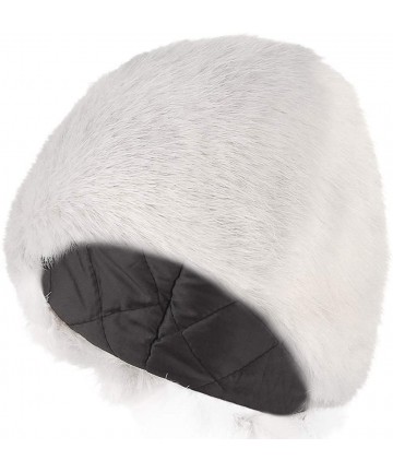 Skullies & Beanies Womens Warm Angora Beanie Skull Cap Elegant Solid Color Faux Fur Winter Fleece Beret Beanie Cap - White - ...