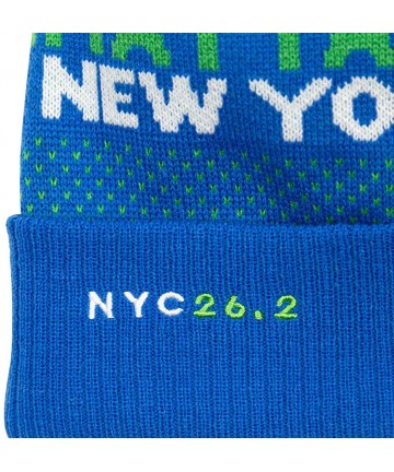 Skullies & Beanies Pom Pom Beanie Hat for Runners - Running Hats - Nyc 26.2 (Blue/Green) - CZ18DR44R0L $32.87