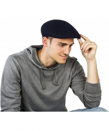 Newsboy Caps Mens 100% Wool Ivy Cap Premium Classic Hat- Available - Navy - C11869OIQKE $13.69