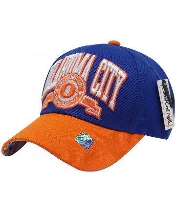 Baseball Caps Team Color City Name Embroidered Baseball Cap Hat Unisex Football Basketball - Oklahoma City - CR18CZCOHI7 $20.18