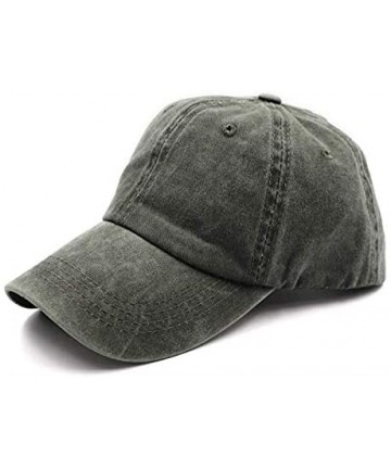 Baseball Caps NeuFashion Ponycap Messy High Bun Ponytail Adjustable Mesh Trucker Baseball Cap Hat for Women - Washed-army Gre...